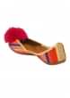 Multicoloured Juttis In A Quirky & Chicy Look With A Huge Pink Pom-Pom