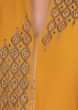 Mustard cotton kurti with embroidery only on Kalki