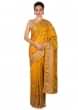 Mustard Saree In Resham And Zari In Floral Motif Online - Kalki Fashion