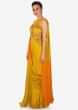 Mustard Yellow Chiffon Gown Crafted with Sequins Only on Kalki