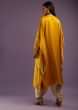 Mustard Kaftan Suit In Crepe With Real Bandhani And Tie Dye Design  