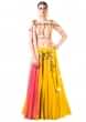 Mustard Yellow Lehenga With An Embroidered Beige Blouse And Shaded Dupatta Online - Kalki Fashion