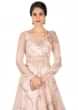 Muted Pink Gown In Sheer Embroidered Net Online - Kalki Fashion