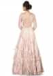 Muted Pink Gown In Sheer Embroidered Net Online - Kalki Fashion