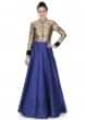 Navy blue dress with brocade border only on Kalki
