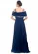 Navy Blue Off Shoulder Gown Online - Kalki Fashion