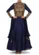 Navy blue suit featuring in zari embroidery only on Kalki
