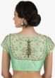 Navy Blue Saree Cotton With Pista Green Blouse Adorned In Zari And Thread Butti Work Online - Kalki Fashion