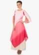Off white and pink shaded kurti with thread embroidered neckline only on Kalki