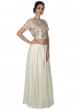 Off white skirt in georgette with crop top embroidered blouse only on Kalki