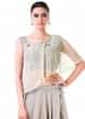 One Shoulder Cape Style Blouse And Embroidered Lehenga Online - Kalki Fashion