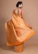 Orange art handloom Saree In Silk With Weaved Floral Buttis