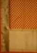 Orange chanderi silk weaved butti saree