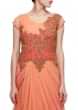 Orange Gown With Embroidered Bodice Online - Kalki Fashion