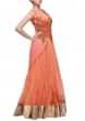 Orange Gown With Embroidered Bodice Online - Kalki Fashion