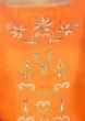 Orange long kurti top in resham paired with chanderi silk skirt