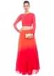 Orange Red Shaded Skirt & Crop Top Set Online - Kalki Fashion