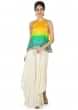 Orange yellow and blue bandhani top with white fancy palazzo pant only on Kalki