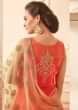 Orange Anarkali Suit In Raw Silk With Zari And Kundan Embroidered Bodice Online - Kalki Fashion