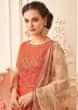 Orange Anarkali Suit In Raw Silk With Zari And Kundan Embroidered Bodice Online - Kalki Fashion