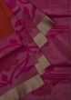 Orange and pink saree in silk beautified in weaved embroidery only on Kalki