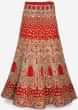Orange lehenga in raw silk decorated in sequin and zari embroidered work only on Kalki