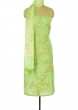 Parrot green Shimmer chiffon unstitch suit with brocade silk dupatta