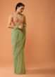Pastel Green Saree In Net With Sequins And Cut Dana Embroidered Floral Jaal Design  