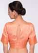 Peach brocade blouse in butti work 