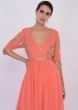 Peach Sharara Suit Set In Georgette Online - Kalki Fashion