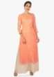 Peach Kurti With Paired With Off White Palazzo And A Chiffon Dupatta Online - Kalki Fashion