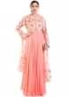 Peach Long Gown With Hard net Dupatta