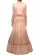 Peach long jacket lehenga adorn in sequin and thread embroidery only on Kalki