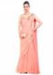 Peach Saree Drape Gown