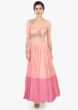 Peach shaded georgette and net gown