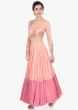 Peach shaded georgette and net gown