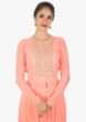 Peach Kurti In Silk And Georgette With Santoon Pants Online - Kalki Fashion