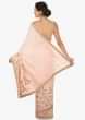 Peach Saree In Cotton Silk Beautified In Resham And Sequin Embroidery Work Online - Kalki Fashion