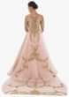 Peach Gown With Long Trail, Embroidery Bodice And Fancy Cut Outs Online - Kalki Fashion
