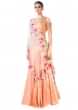 Peach Blouse With Sequins Embroidery And Peach Lehenga With Thread Work Embroidery Online - Kalki Fashion