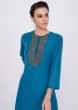 Persian Blue Layered Cotton Tunic Dress Online - Kalki Fashion