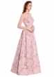 Pink and gold gown in fancy taffeta with matched belt only on Kalki