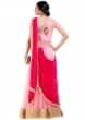 Pink Gown Saree With Rani Pink Palla