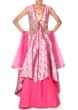 Pink Lehenga With Brocade Jacket Blouse Online - Kalki Fashion