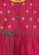 Kalki Girls Pink Peplum Kurti And Yellow Dhoti Set With Butti Embroidery By Tiber Taber