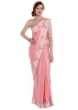 Pink Saree In Satin In Zardosi And French Knot Embroidery Online - Kalki Fashion