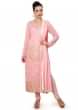 Pink straight suit enhanced in gotta patch work embroidery only on Kalki