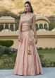 Pink lehenga in cotton with resham and gotta lace embroidery only on Kalki