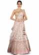 Pink Cream Lehenga Adorn In Floral Embroidered Jaal Online - Kalki Fashion