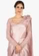 Pink Gown In Embroidered Net With Beautiful Cowl Drape Online - Kalki Fashion